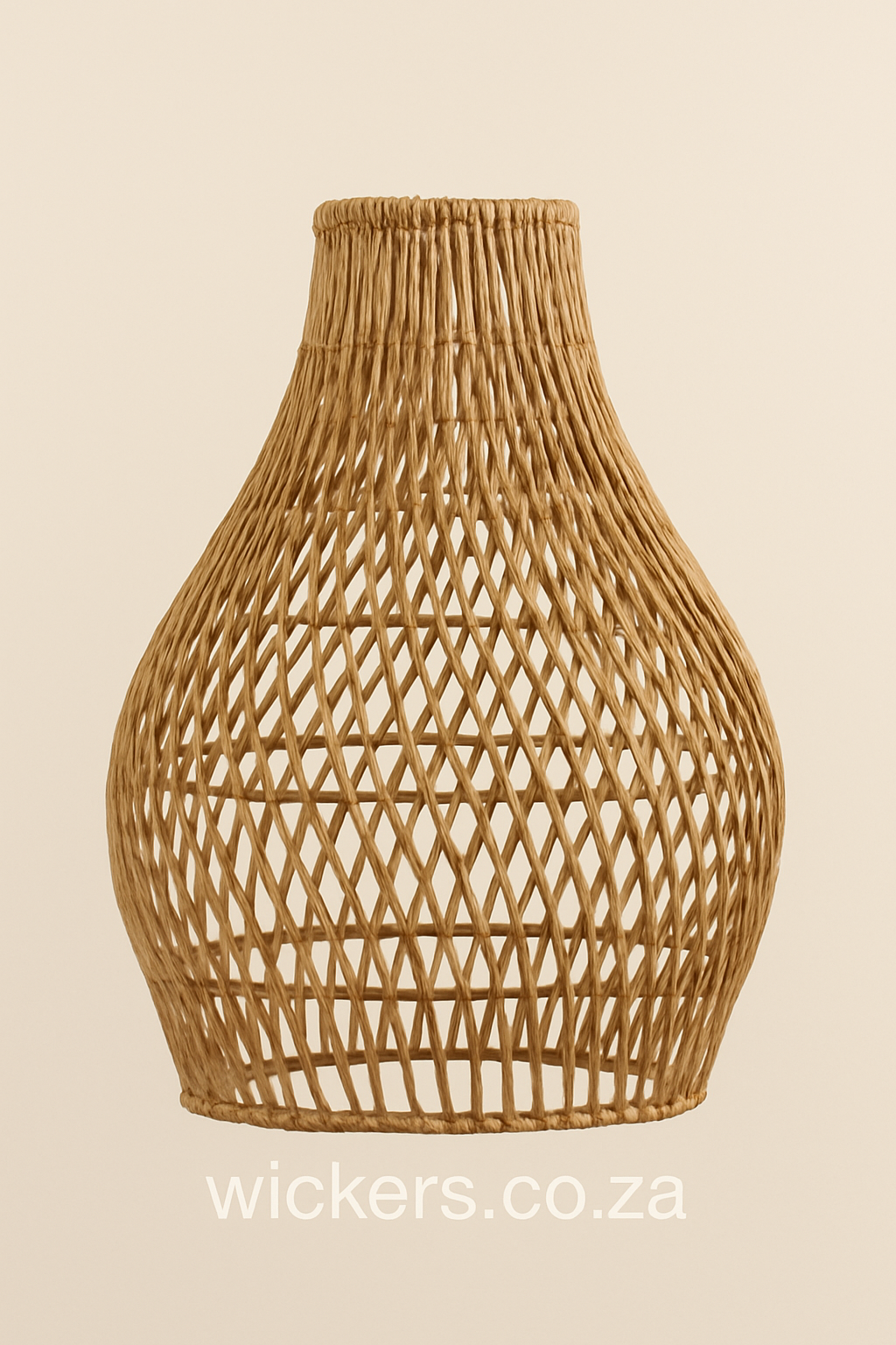 Malawi Cane Hand Woven Lamp Shade – M 102 (Natural Beige, 62x56cm) - Image 4