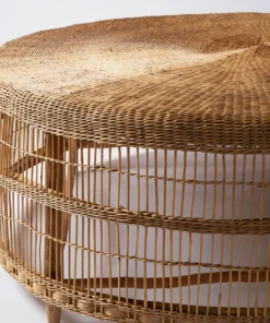 Alternative view of Round Coffee Table – Handcrafted Wicker & Wood