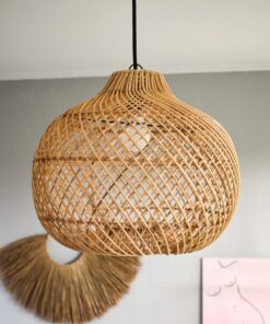 Malawi Kanawa Wicker Lampshade – Natural Beige (40 x 40 cm)